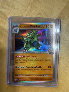 Pokemon Team Rocket's Tyranitar Holo Yellow Green Card